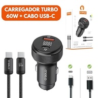 Carregador Veicular Turbo 60W com 2 Portas USB-C e Cabo Premium | Carro Rápido IOS/Android - imagem 3