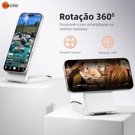 Carregador Sem Fio Basike 15W Magnético: Carregamento Rápido e Seguro para iPhone e AirPods (Branco) - imagem 3