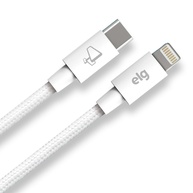 Cabo USB-C para Lightning ELG 2m Branco: Carregamento Rápido 27W e Durabilidade Extrema - imagem 1
