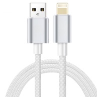 Cabo iPhone Turbo 2 Metros Trançado Nylon Branco - Carregamento Rápido e Durabilidade Premium - imagem 1