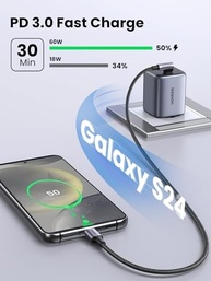 Cabo USB-C UGREEN Ângulo Reto 2M: Carregamento Rápido 60W PD para Samsung, Huawei, iPad e Mais - imagem 5