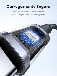 UGREEN Cabo USB C 1m 100W PD: Carregamento Turbo e Durabilidade para iPhone 15/16, MacBook, iPad Pro e Mais - imagem 4