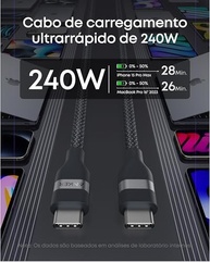 Cabo Anker Nano USB-C 240W: Carregamento Super Rápido e Durabilidade Extrema para iPhone 16 e MacBook Pro - imagem 3