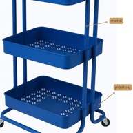 Carrinho Organizador Multiuso com 3 Prateleiras e Rodas Azul - LUXLAR - imagem 5