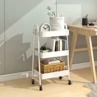 Carrinho Organizador Multiuso 3 Andares com Rodinhas - Metal Resistente Branco GH209 - imagem 2