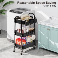 Carrinho Organizador com Rodas Bloqueáveis 3 Níveis - Ideal para Cozinha, Banheiro e Lavanderia - imagem 5