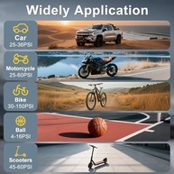 Compressor de Ar Portátil 150PSI 10000mAh: Inflador de Pneu Inteligente para Carro, Moto e Bicicleta - imagem 4