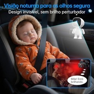 Câmera Dupla para Bebê no Carro 1080P HD com Tela 6.9" e Visão Noturna - imagem 5