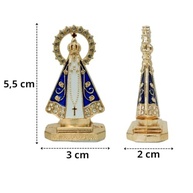 Miniatura Nossa Senhora Aparecida Painel Carro Dourado Branco com Strass Autocolante - imagem 3