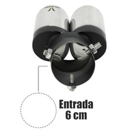 Ponteira Velspeed Esportiva Dupla Curva Oblíquo Preta - Estilo e Performance para Seu Carro - imagem 3