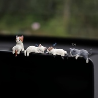 Decoração de Painel de Carro: Kit 4 Gatinhos Fofos em ABS para Personalizar seu Veículo - imagem 1