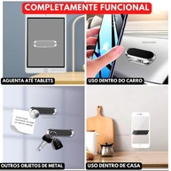 Kit 2 Suportes Magnéticos Veicular Universal 360° Carro GPS Imã Neodímio Adesivo Discreto - imagem 3