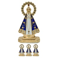 Kit 4 Mini Imagem Nossa Senhora Aparecida Dourada com Strass - Proteção e Fé no Painel do Carro - imagem 1