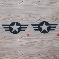 Kit 2 Adesivos "Air Force Star" WW2 10.2cm Vinil Premium para Jeep Willys e Carros - Preto Fosco - imagem 2
