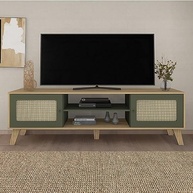 Rack para TV até 75" Charlotte Carvalho com Menta – Design Moderno e Funcionalidade - imagem 3