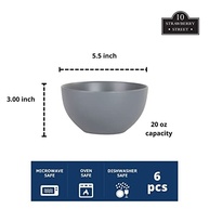 10 Strawberry Street Tigela de cereal Wazee Matte 14 cm/453.6 g, conjunto de 6, cinza carvão - imagem 2