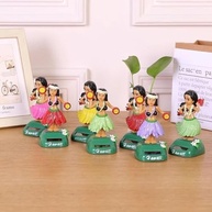 Figura Hula Solar Amarela: Decoração Divertida para Carro e Casa | Boneca Havaiana Balançando - imagem 2