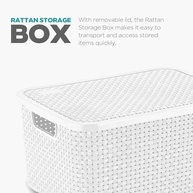 Cesto Organizador Rattan Branco M - Design Elegante e Prático para Casa - imagem 4