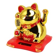 Gato da Sorte Solar: Ornamento Encantador com Sensor de Luz para Carro e Casa - imagem 2