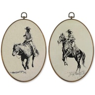 Arte de Parede Oval Western Vintage - Decoração Rústica para Casa e Escritório - imagem 2