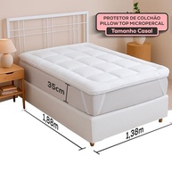 Pillow Top Casal 200 Fios Micropercal - Extra Macio com Enchimento Grosso 600g/m², Antipilling e Faixas Elásticas - imagem 4