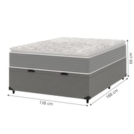 Cama Box Baú Casal com Molas Ensacadas e Pillow Top - Conforto Premium Martino Cinza - imagem 4