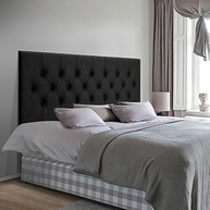Cabeceira Capitonê para Cama Box Casal Queen 1,60m - Suede Preto com Design Moderno - imagem 3