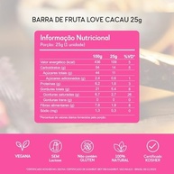 Hart's Natural Barra Love Cacau 25g, 100% Natural, Tâmara, Castanhas, Cacau 70%, Vegana, Sem Glúten, Sem Açúcar, Snack Saudável com Sabor de Chocolate (24 unidades) - imagem 1