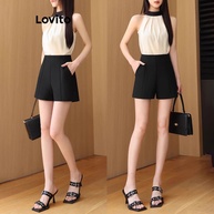 Macacão Feminino Lovito: Plissado, Colorblock e Casual - imagem 2