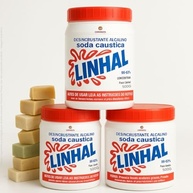 Kit 3x Soda Cáustica Pura Linhal 99% 500g - Desentupidor Potente e Versátil para Limpeza e Sabão Artesanal - imagem 2
