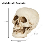 Caveira Crânio Tamanho Real em Resina - Decoração Anatomia Humana Realista para Halloween e Ambientes Temáticos - imagem 3