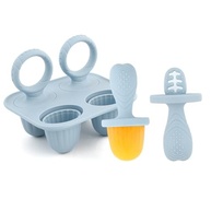Molde Silicone para Picolés Bebês com Alças | 4 Cavidades para Lanches Congelados, Purê e Leite Materno - imagem 2