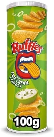 Salgadinho a Base De Batata Sour Cream e Cebola Ruffles Tira Onda Elma Chips Tubo 100G - imagem 1