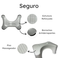 Banquinho de Cócoras Ergonômico com Suporte para Celular e Base Antiderrapante - Branco - imagem 5