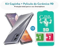 Kit Premium Motorola Moto G75: Capa Anti-Impacto Transparente + Película Cerâmica 9D - imagem 3
