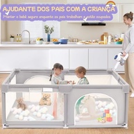 Cercadinho para Bebê 150x180x68cm - Seguro, Respirável e Versátil para Casa e Jardim - imagem 3