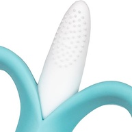 Massageador de Gengiva Banana Color Azul com Cerdas Curtas - Silicone Seguro BPA Free - imagem 4