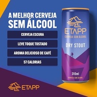 Cerveja ETAPP Dry Stout Sem Álcool, 310ml, Escura, Intensa e Encorpada, Aroma de Café e Toque Tostado, Ideal Para Pós-Treino, Sabor Marcante - imagem 4