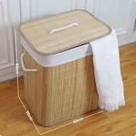 Cesto de Roupa Suja em Bambu com Tampa e Alças - Design Moderno e Sustentável para Banheiro e Lavanderia - imagem 4