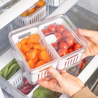 Organizador com Cesto Duplo 2,2L Clear Fresh - Armazenamento Transparente e Moderno - imagem 3