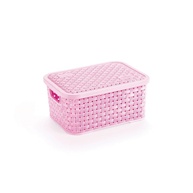 Cesto Organizador Rattan Rosa Baby - Design Elegante e Prático para Casa - imagem 1