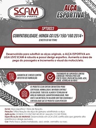 Alça Esportiva Scam Racing X Liga Leve para Honda CG 125/150/160 (2014+) - Segurança e Estilo - imagem 5