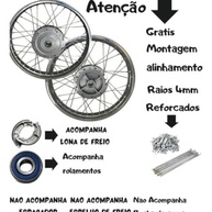 Par Aro Roda Raio 4mm Reforçado para CG Fan Titan 150 (Tambor/Lona) + Rolamento - imagem 3