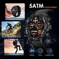 AURAFIT Smartwatch Masculino: GPS, AMOLED, 150+ Esportes, 5ATM, Chamadas Bluetooth - imagem 5