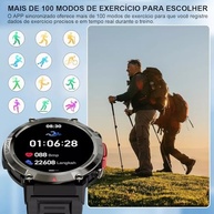 Smartwatch Militar Masculino com Lanterna LED: Chamadas, Ligações e Resistência 3ATM - imagem 5