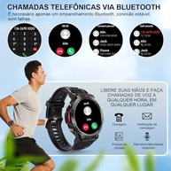 Smartwatch Militar Masculino com Lanterna LED: Chamadas, Ligações e Resistência 3ATM - imagem 4