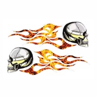Adesivo Moto Caveira em Chamas: Estilo Único e Proteção Duradoura - imagem 1