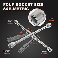 Chave Cruzada Dobrável 4 Vias Universal SAE/Métrica 35,5cm - Essencial para seu Carro! - imagem 4