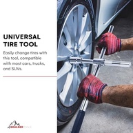 Chave de Pneu 4 Vias Boulder Tools 58cm Telescópica Universal - Essencial para Carro e Caminhão - imagem 3