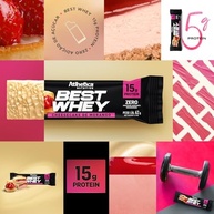 Atlhetica Nutrition BEST WHEY BAR 15g Protein (12 barras de 62g) Cheesecake de Morango - imagem 3